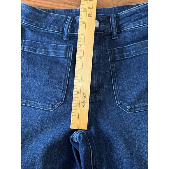 Quince Bella Stretch Patch Pocket Wide Leg Jeans High Rise Crop 27 - Picture 8 of 9